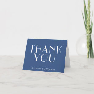 Cartão De Agradecimento Arte Deco Moderno Minimalista Personalizado Azul M
