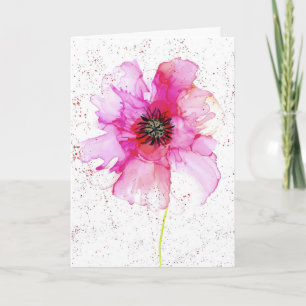 Cartão De Agradecimento Arte em Branco Floral Moderna