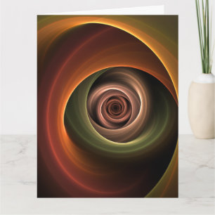 Cartão De Agradecimento Arte fractal moderno em cores quentes abstratas em