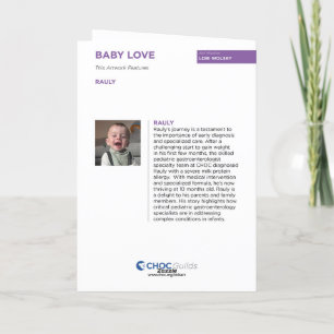 Cartão De Agradecimento Arte Infantil para o CHOC - Amor de Bebê
