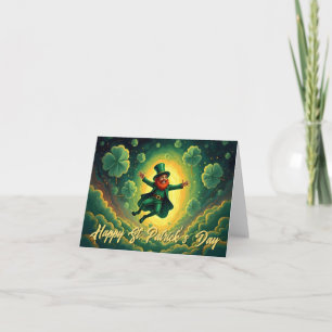 Cartão De Agradecimento Arte Mágico do Dia de São Patrício do Leprechaun