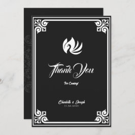 Cartão De Agradecimento Arte Moderna Deco White Swan Wedding