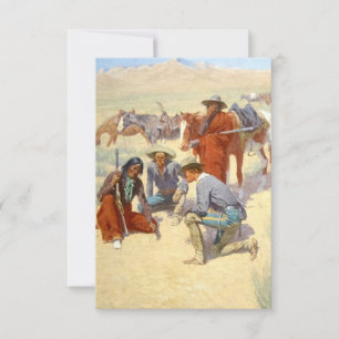 Cartão De Agradecimento Arte Ocidental de Frederic Remington “Um Mapa Na A