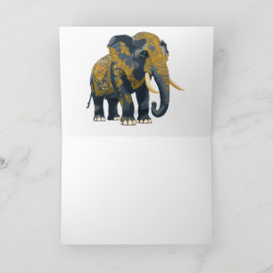 Cartão De Agradecimento Arte Ornate do Elefante Real Tailandês Tradicional