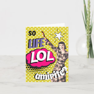 Cartão De Agradecimento Arte Pop Retro de Quadrinhos Senhora Engraçada