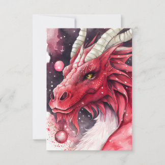 Cartão De Agradecimento Arte por Aquarela do Dragão Vermelho