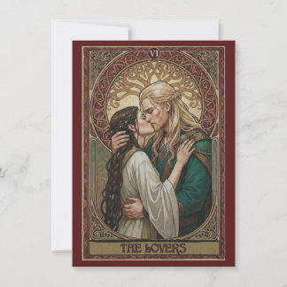 Cartão de Agradecimento Arte Tarot Os Amantes 