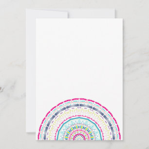 Cartão De Agradecimento Arte Vibrante e Colorida de Mandala