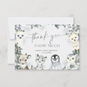 Cartão De Agradecimento Ártico Animal Winter Onederland Primeiro Aniversár