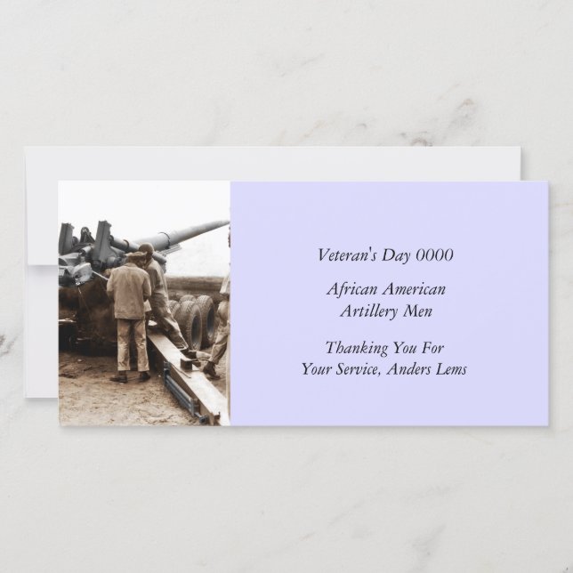Cartão De Agradecimento Artilerymen afro-americano WII (Frente)