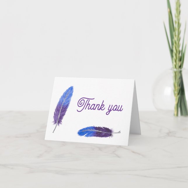 Cartão de Agradecimento Artístico de Aquarela com  (Frente)