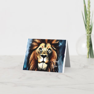 Cartão De Agradecimento Artsy Wild African Lion