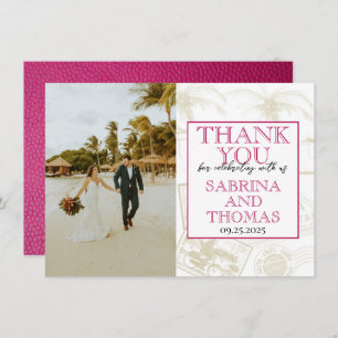 Cartão De Agradecimento Aruba Rosa