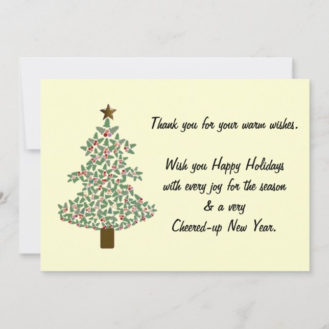 Cartão De Agradecimento Árvore de Natal Ártico (Frente)