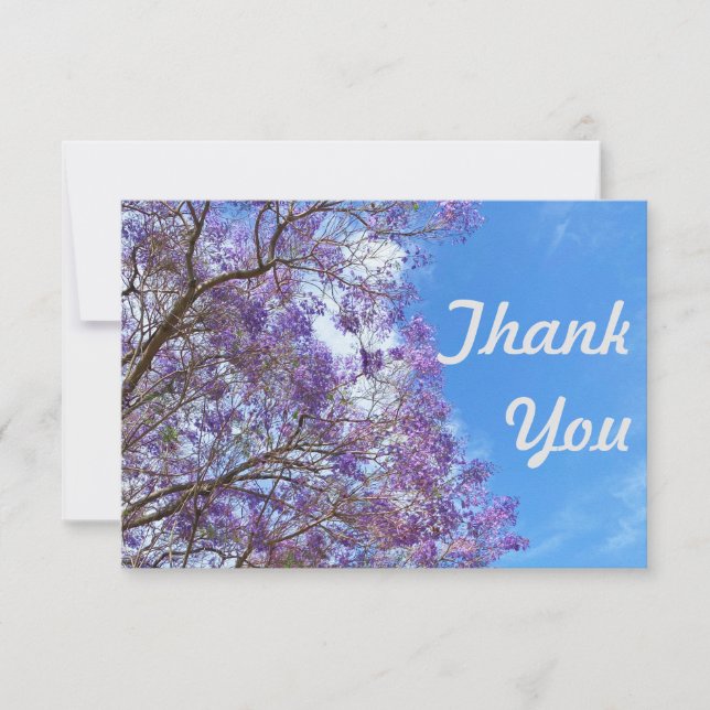 Cartão De Agradecimento Árvore Jacaranda azul roxo (Frente)