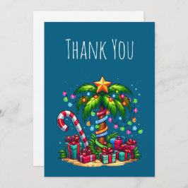 Cartão De Agradecimento Árvore Tropical de Palma de Natal