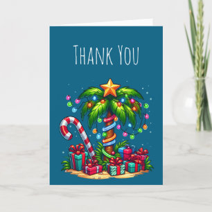 Cartão De Agradecimento Árvore Tropical de Palma de Natal