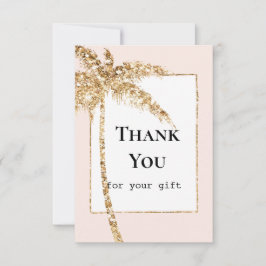 Cartão De Agradecimento Árvore Tropical de Palma Dourada