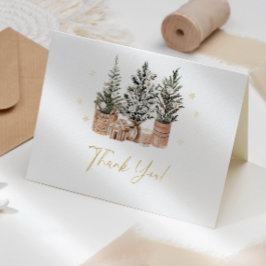 Cartão De Agradecimento Árvores de Natal Russas do inverno