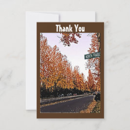 Cartão De Agradecimento Árvores de queda de cor d'água castanha de cotação