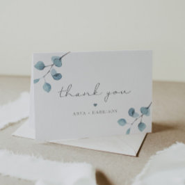 Cartão De Agradecimento ARYA Rustic Eucalyptus Greenery Sage Green