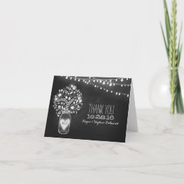 Cartão De Agradecimento As luzes do frasco & da corda de pedreiro do