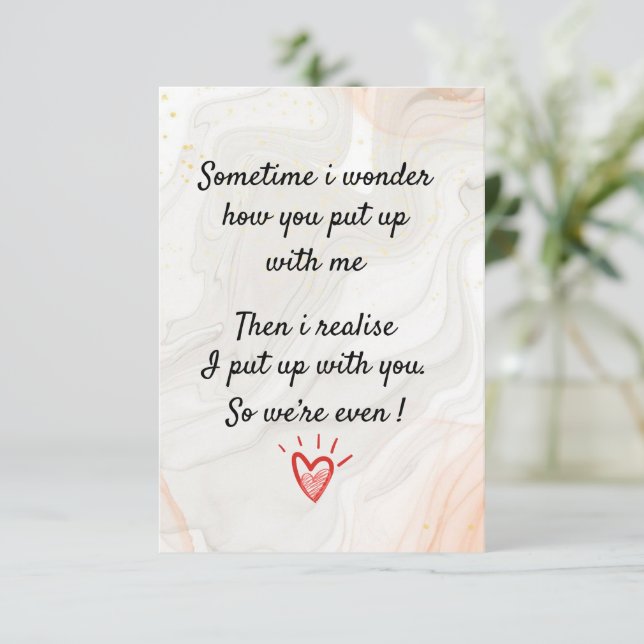 Cartão De Agradecimento Às Vezes Eu Me Pergunto Como Você Me Levantou, Eng (Em pé/Frente)