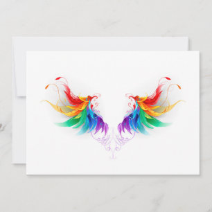 Cartão De Agradecimento Asas Fluffy Rainbow