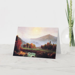 Cartão De Agradecimento Ascensão da manhã em Plymouth, NH, belas artes,