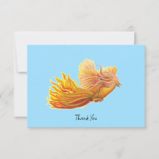 Cartão De Agradecimento Ascensão Phoenix Bird Illustration Pastel Sky Blue