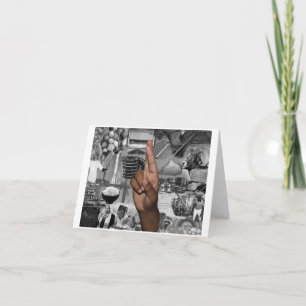 Cartão De Agradecimento ASL - Letra R com Colagem de Imagem