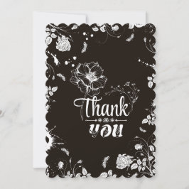 Cartão De Agradecimento ASL "Obrigado" com tema de flor