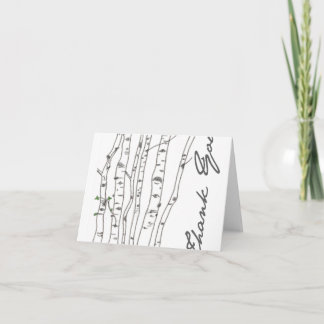 Cartão De Agradecimento Aspen Birch Grey Thank You Card