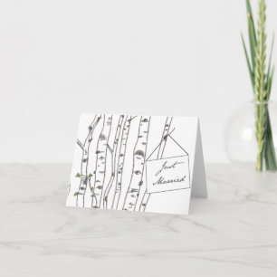 Cartão De Agradecimento Aspen Birch Tree Just Married Thank You Note Card
