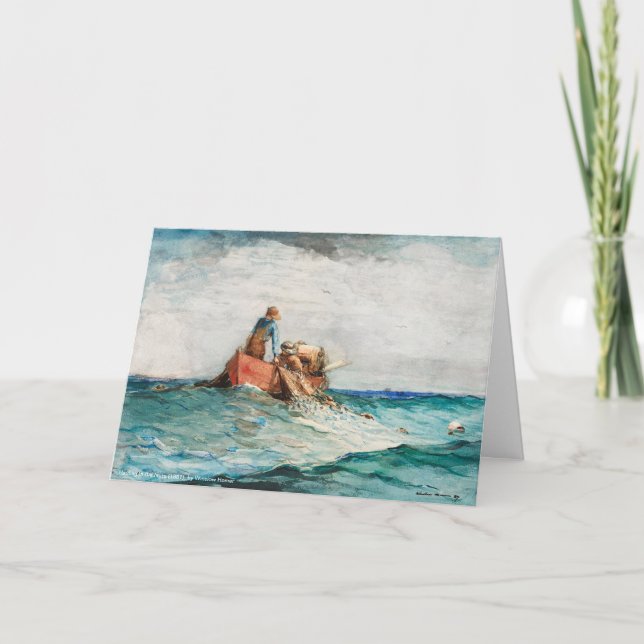 Cartão De Agradecimento Assalto Nas Redes (1887) Por Winslow Homer (Frente)