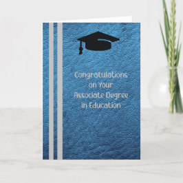 Cartão De Agradecimento Associate Degree in Education Blue Card