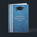 Cartão De Agradecimento Associate of Applied Science Degree Card Blue<br><div class="desc">Associate in Applied Science Degree,  the card is a blue leather look with a black graduation cap.  Thanks to the Hungryjpeg and Creative Fabrica for some of the elements in the design.  The words on the inside can be changed.</div>