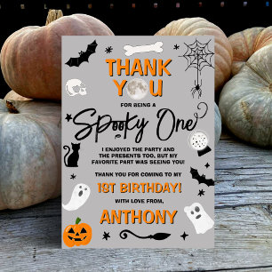 Cartão De Agradecimento Assustador! 1º Aniversário de Halloween