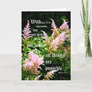 Cartão De Agradecimento Astilbe com Mark 10:27