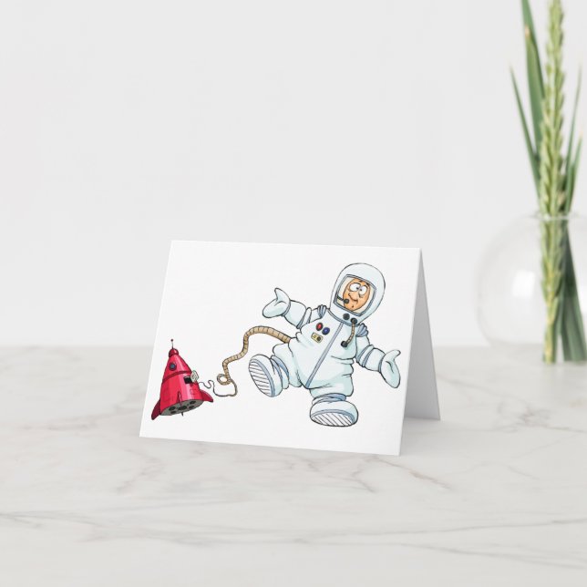 Cartão De Agradecimento astronauta (Frente)