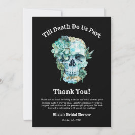 Cartão De Agradecimento Até que a Morte Nos Separe Chá de Noiva de Hallowe