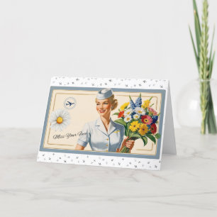 Cartão De Agradecimento Atendedor de Voo e Cartões-Piloto