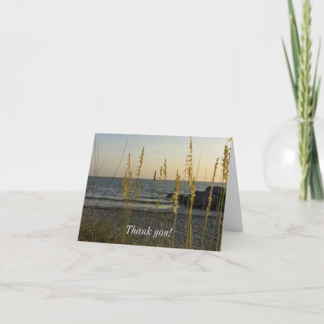 Cartão De Agradecimento Através Do Mar De Oats Obrigado (Frente)