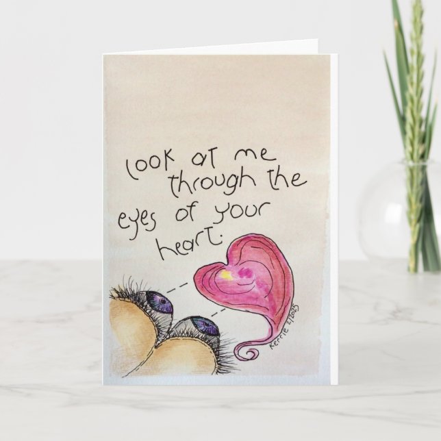 Cartão De Agradecimento Através dos Olhos... (Frente)