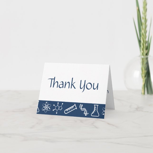 Cartão De Agradecimento Attractive Forces in Navy Thank You Card (Frente)