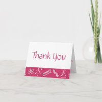 Attractive Forces in Raspberry Thank You Card