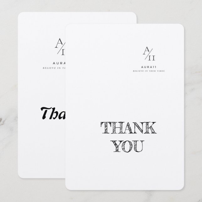 Cartão De Agradecimento Aura11 acredite em suas vibrações (Frente/Verso)