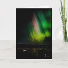 Cartão De Agradecimento Aurora Serenade em Minnesota Starry Shore