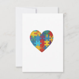 Cartão De Agradecimento Autismo Quebra-cabeça Heart