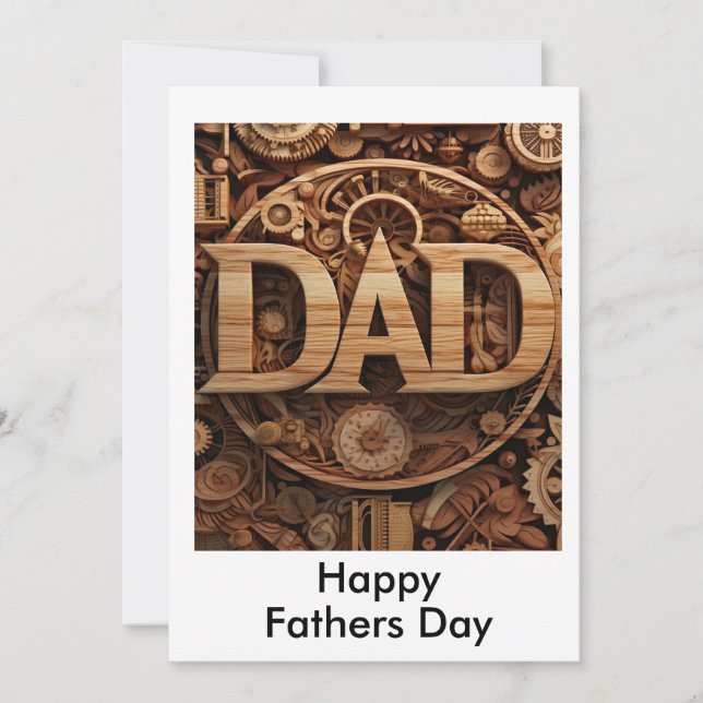 Cartão De Agradecimento Automotivo Mecânico da Madeira pai (Frente)